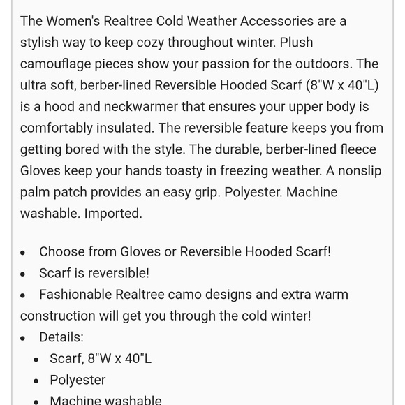 NWT, Realtree Women's Hooded Scarf - Picture 4 of 4